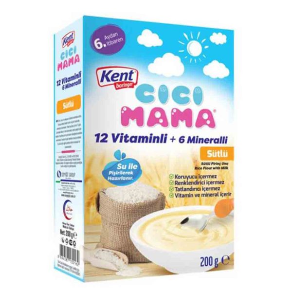 سرلاک کنت بورینگر سیسی ماما Kent Boringer Cicimama Sütlü حاوی پربیوتیک شیر 200 گرم  تارخ 2024/10